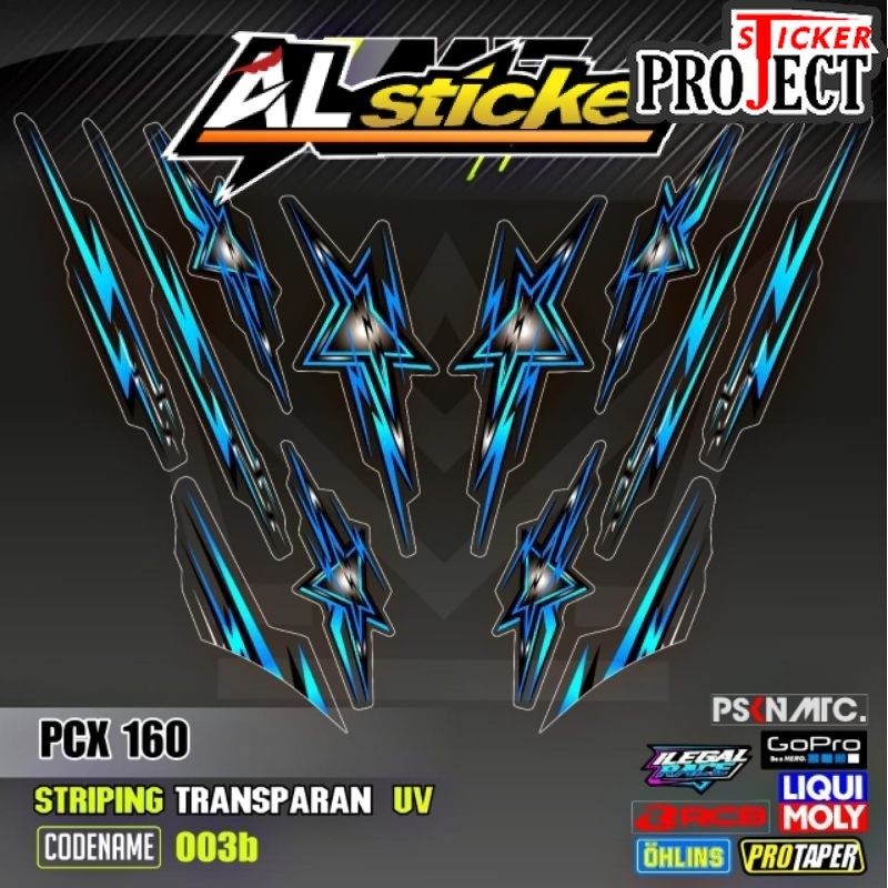 Decal Sticker Striping Variasi Transparan Uv PCX 160 Pcx Star Honda PCX 160 2022-2025 All New PCX 16