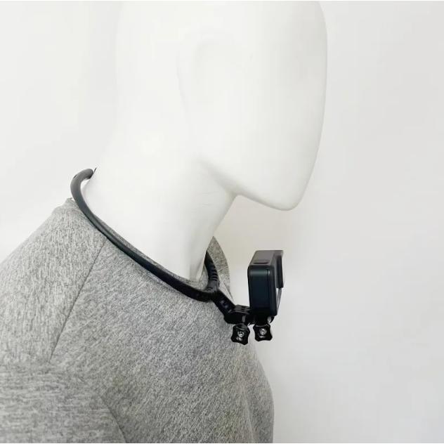 Neck Holder Mount Kamera dan HP Handsfree Rotasi 180 Derajat untuk Vlog POV GoPro Insta360 dan Smart