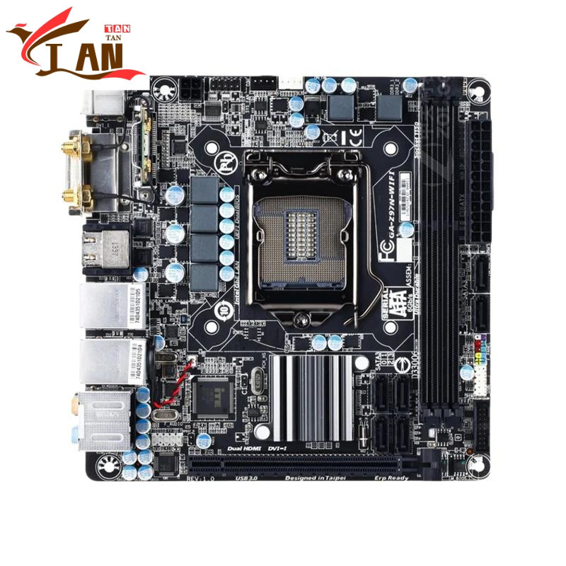 For GA-Z97N-WIFI Motherboard 16GB HDMI PCI-E3.0 LGA 1150 DDR3 Mini-ITX Z97 Mainboard 100% Tested Ful