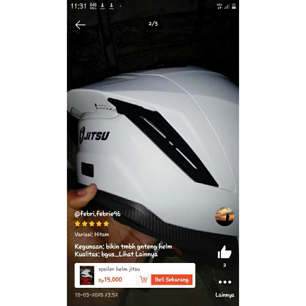 spoiler helm jitsu air/spoiler helm jitsu bergaransi