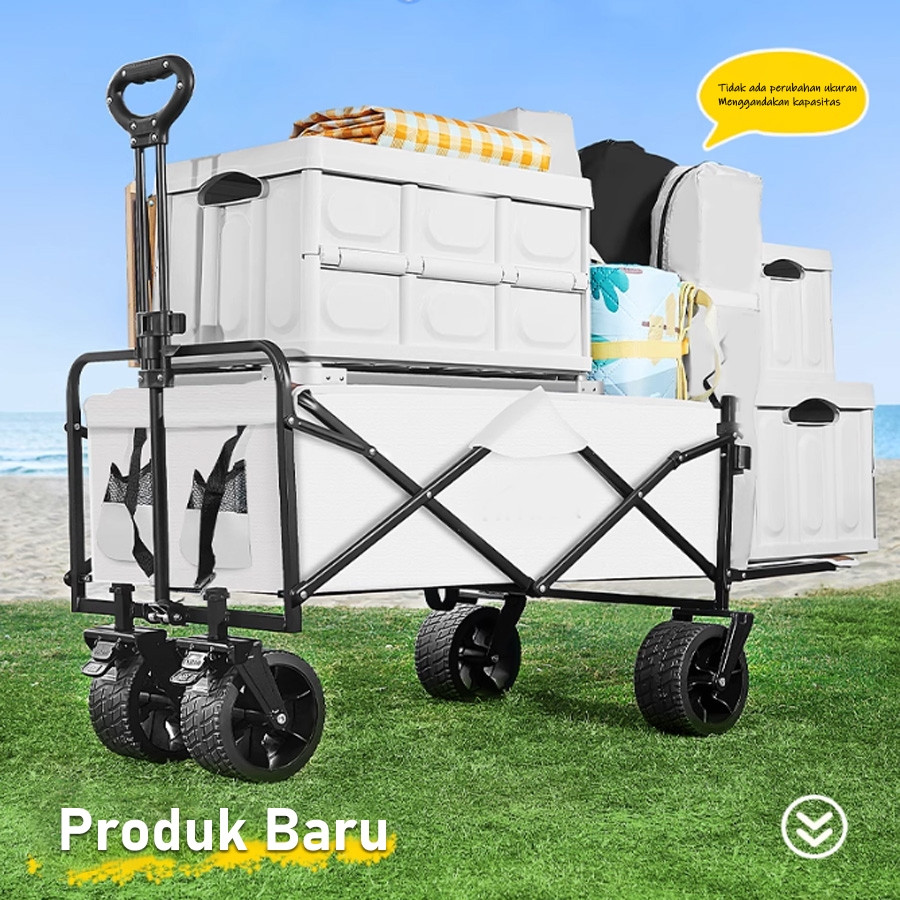 Troli Portabel Multifungsi Troli Lipat Roda 4 Outdoor / Troli Portable Outdoor Gerobak Modern Pantai