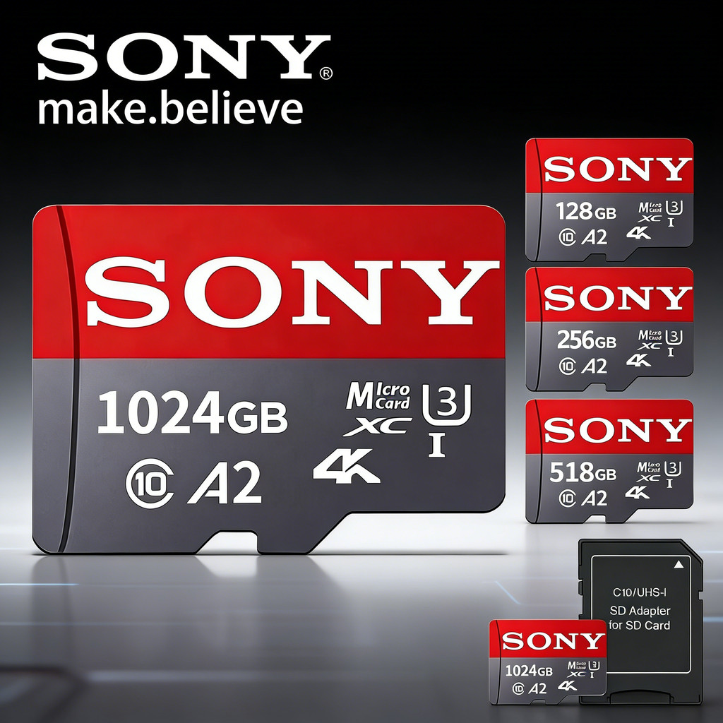 SONY Memory Card 32GB 64GB 128GB 256GB 512GB 1024GB Micro SD Card Class10 XC-1 Memory Card A1 100MB/