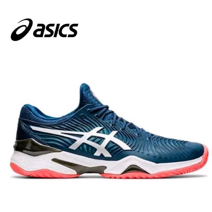 Sepatu Asics Pria Novak Court FF 2 Mako//Blue Tennis Shoes Running Mens