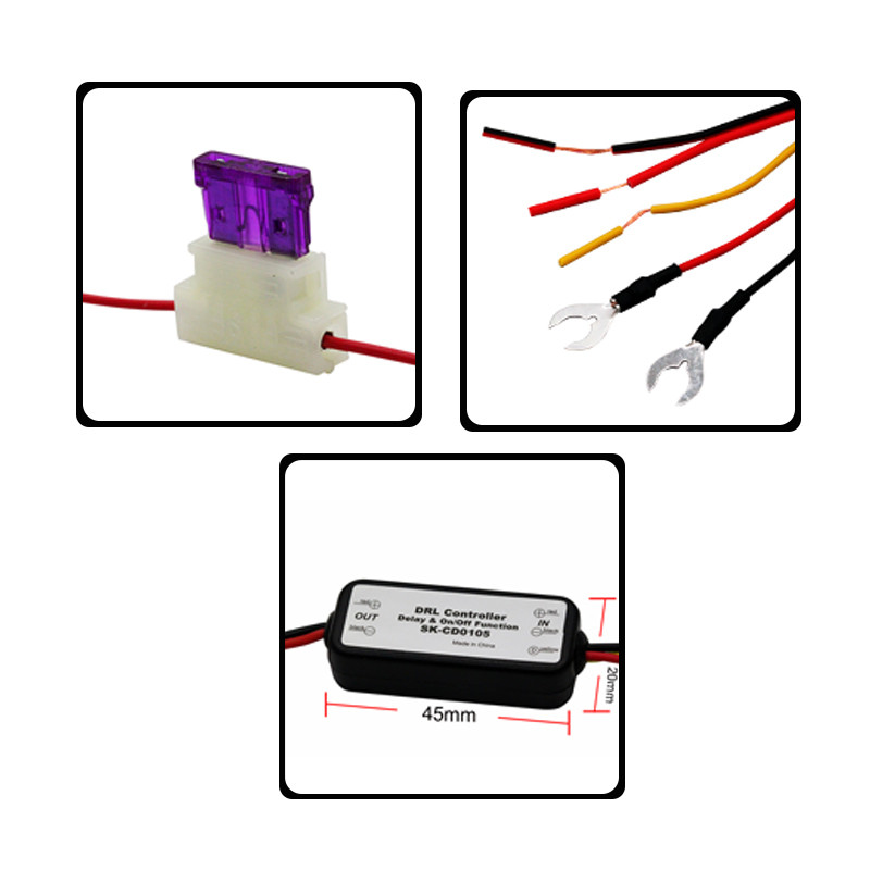 SK-CD0103 SK-CD0105 DRL Controller Daytime Running Light Relay Harness 12-18V Fog Light Controller A