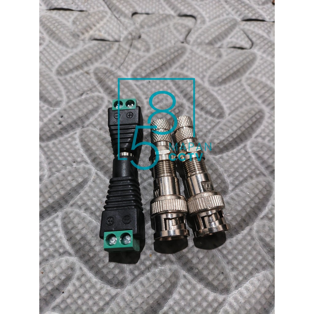 Konektor CCTV 1 Set BNC Plus Jack DC Siap Pasang / Connector 1 Camera