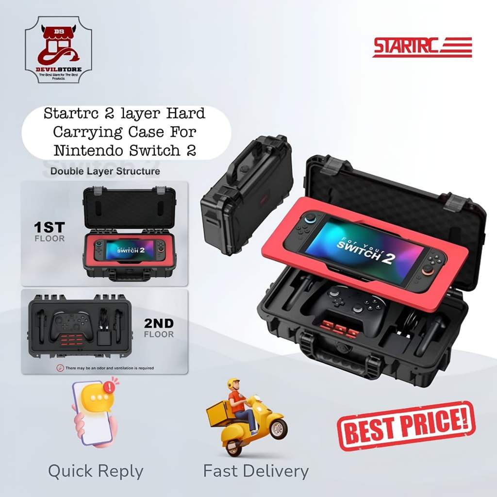 Startrc Games 2 layer Hard Carrying Case For Nintendo Switch 2 Tas Hardcase Switch 2 Carrying Case