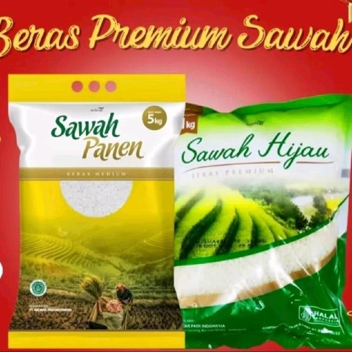 Beras Sawah Panen / Sawah hijau kemasan 5 kg