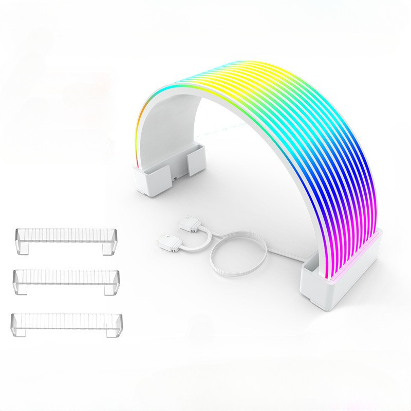 Black White 24Pin 8Pin ARGB Light Board PSU Extension Cable ARGB Cover LED Motherboard Stripe Strime