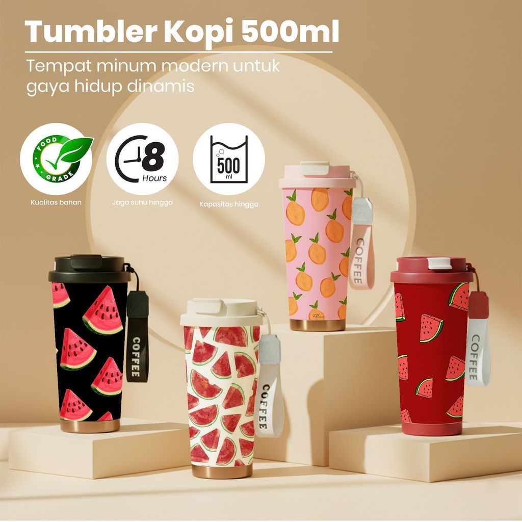 Tumbler Kopi 500ml Stainless Steel 316 Food Grade Modern Minum untuk Gaya Hidup Dinamis dengan Isola