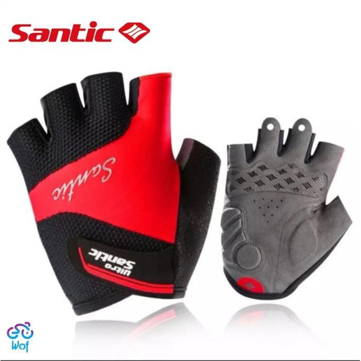 Santic Java Glove half finger Sarung Tangan Sepeda Bicycle MTB Road Bike WM9P040 Red