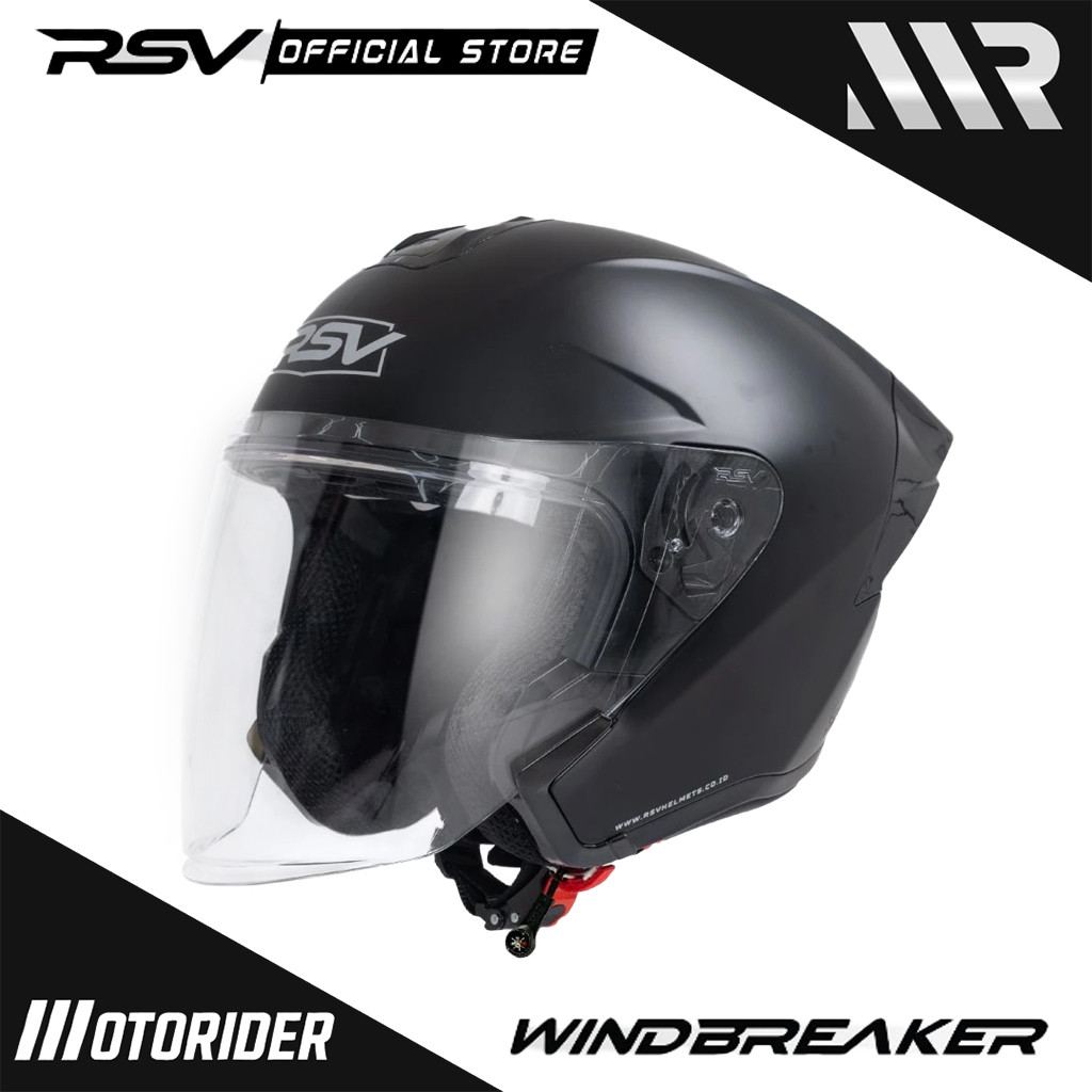 HELM RSV WINDBREAKER BLACK DOFF RSV HELMET HALF FACE