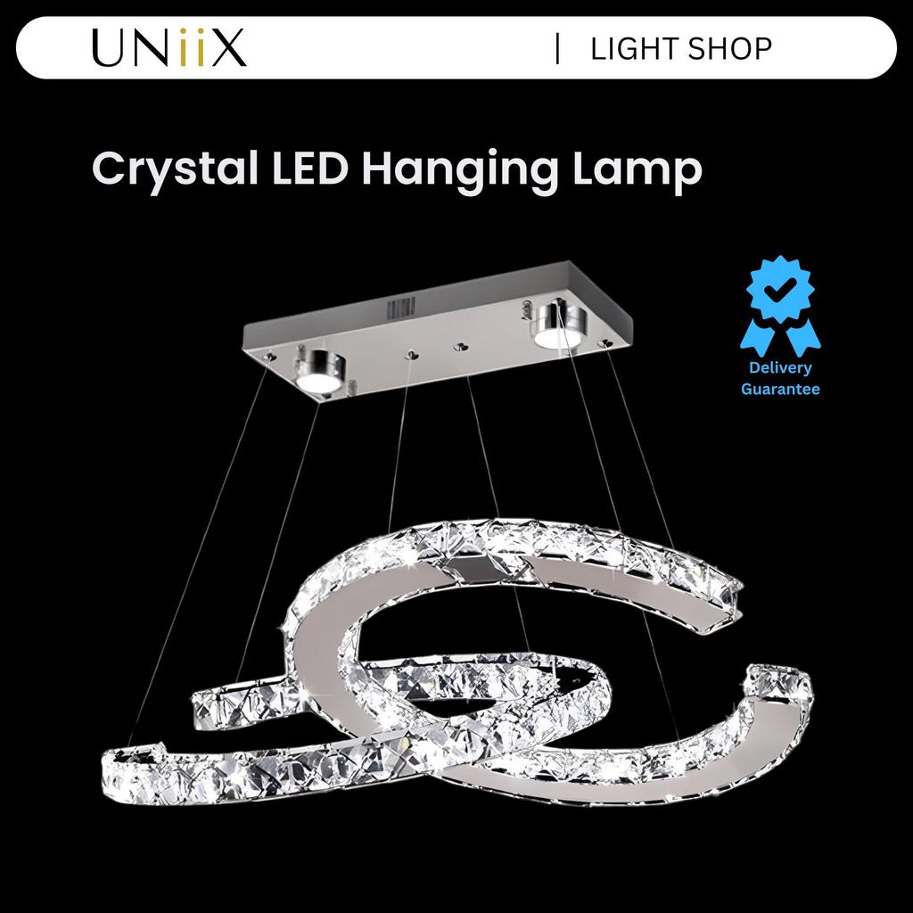 UNiiX - LG26012 | Lampu Hias Gantung Kristal Model Mewah Elegant Untuk Meja Makan Lampu Gantung Kris