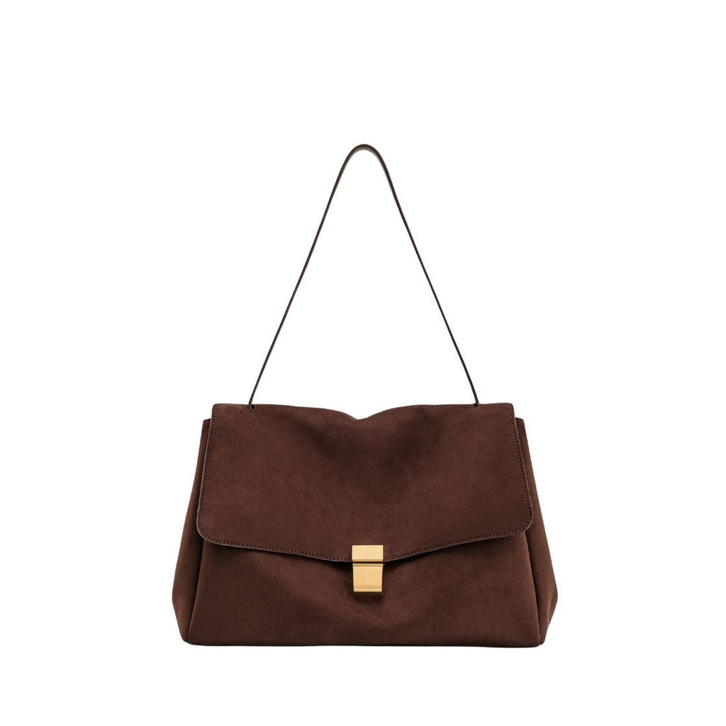 JW PEI Hilary Faux Suede Shoulder Bag - Dark Brown