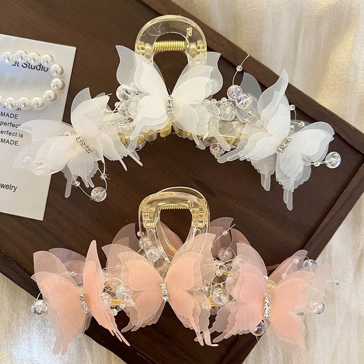 Jepit Rambut Besar Motif Kupu-kupu - Jepit Hiu Terbaru untuk Gaya Sanggul Mewah