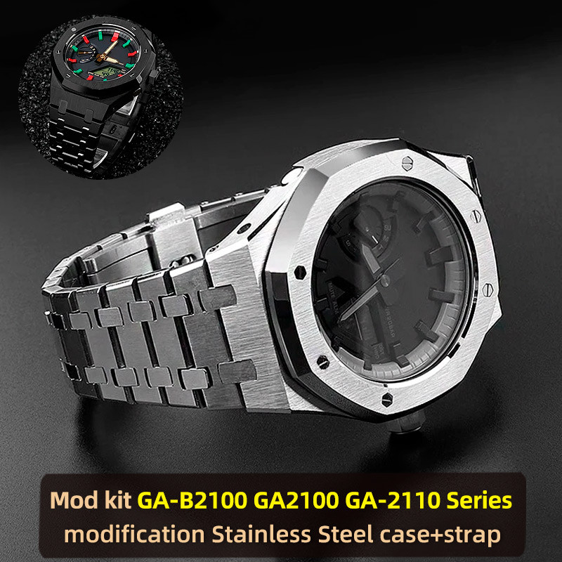 GA2100 Stainless Steel Case Strap Mod Kit AP Style For G-SHOCK Casioak GA-2100 GA-2110 GA-B2100 Mofi