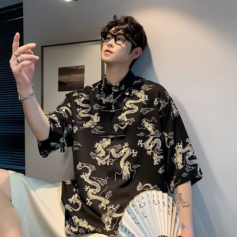 Kemeja Lengan Pendek Tipis Gaya Cina Baru Jaket Pria