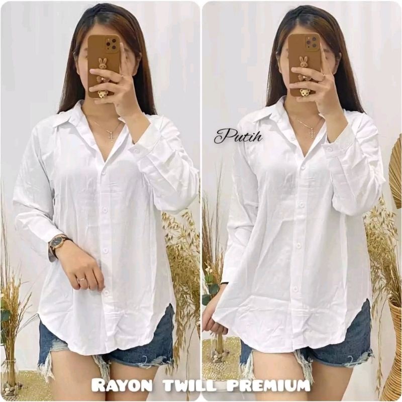 kemeja rayon wanita / Kemeja Polos Cewek / Kemeja Polos Kantor / kemeja rayon twill / kemeja polos w