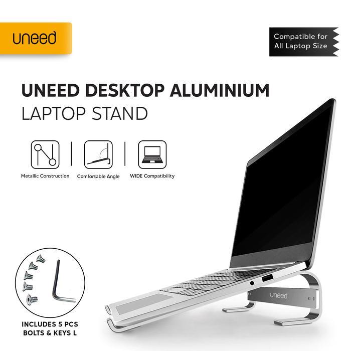 (Uneed Mart) UNEED Desktop Laptop / Notebook Stand Holder Aluminium Alloy - ULS903 - Silver