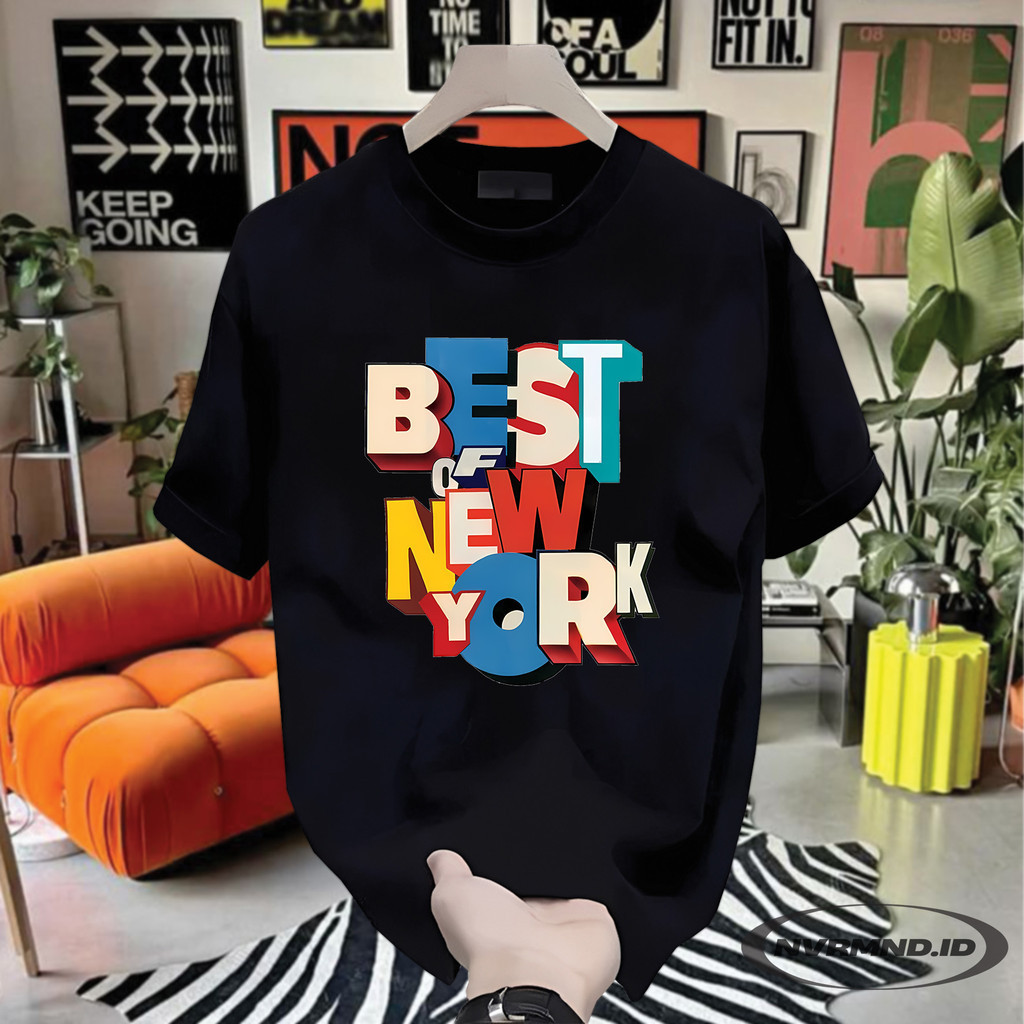 Baju Kaos Motif Best of New York Sablon High Density – T-Shirt Vintage Streetwear Aesthetic – Atasan