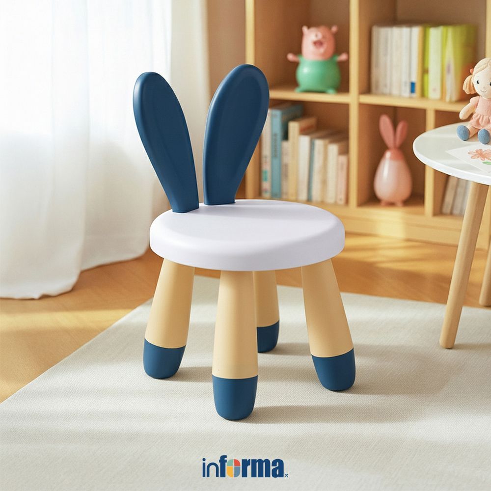 Informa Kira Kursi Anak Bunny - Biru Tempat Duduk Anak Kids Chair Bangku Sandaran Bangku Kecil Balit