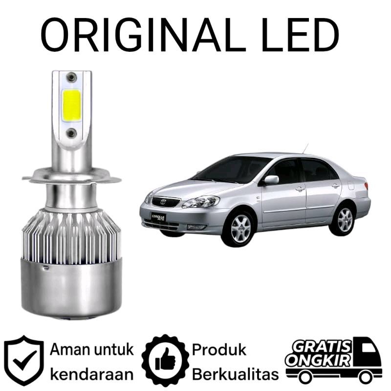 AM 2pcs Lampu Utama Dekat LED HB4 COB Mobil Toyota Corolla Altis E130