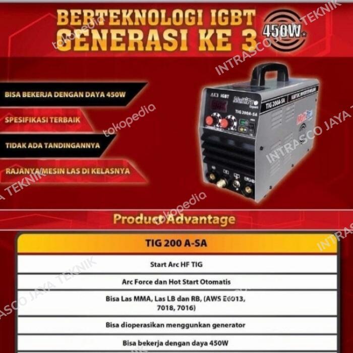 MESIN LAS ARGON TIG 200 SA MULTIPRO LAS ARGON 450watt TRAVO Las Argon