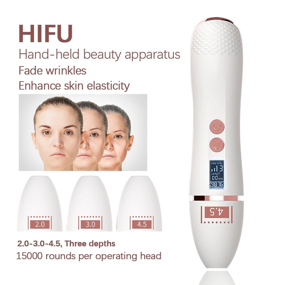 Alat Pijat Wajah Ultrasonik Mini Hifu 7D Baru, Penghilang Kerutan, Anti-Penuaan, Pengencang Kulit, P