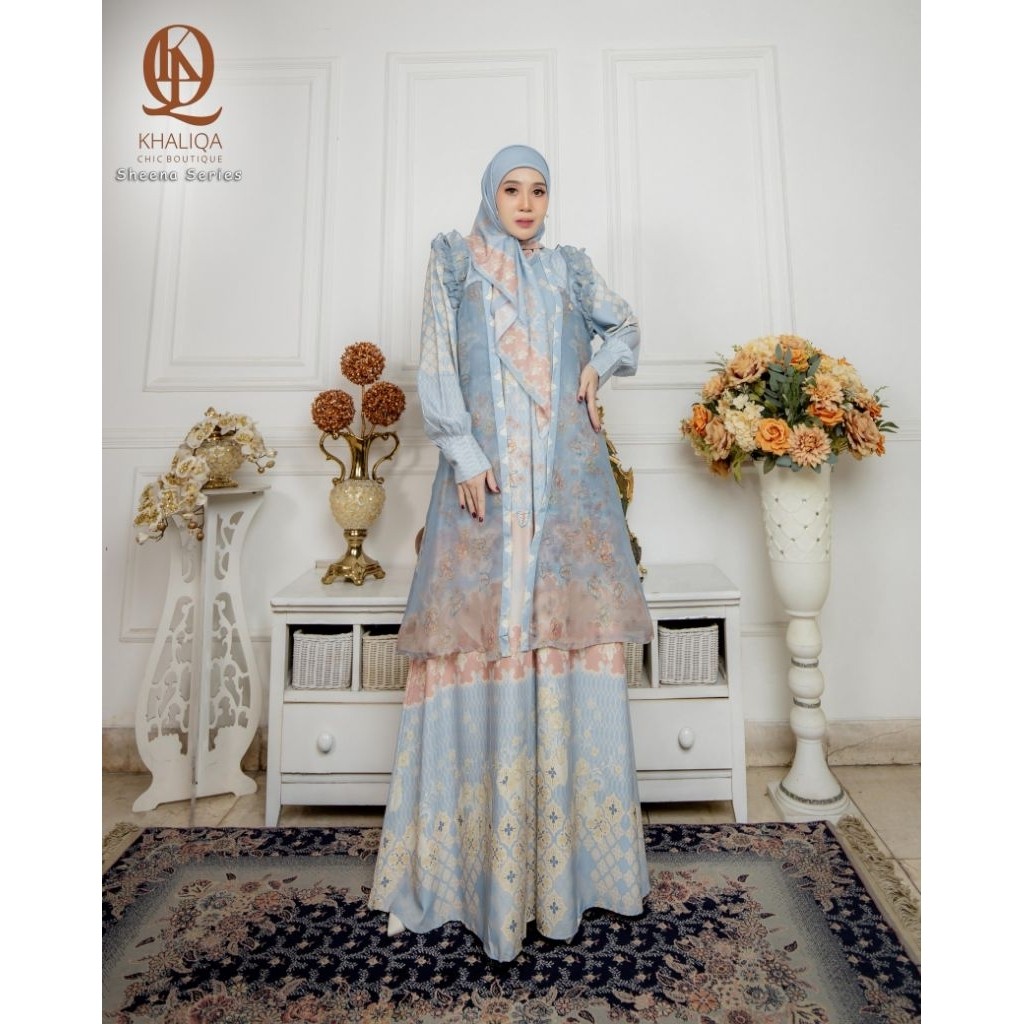 SHEENA SERIES by CHIC BOUTIQUE SISTA ALZHEA PREMIUM GAMIS CANTIK SET SCRAFT PACKING BOX DRESS LEBARA
