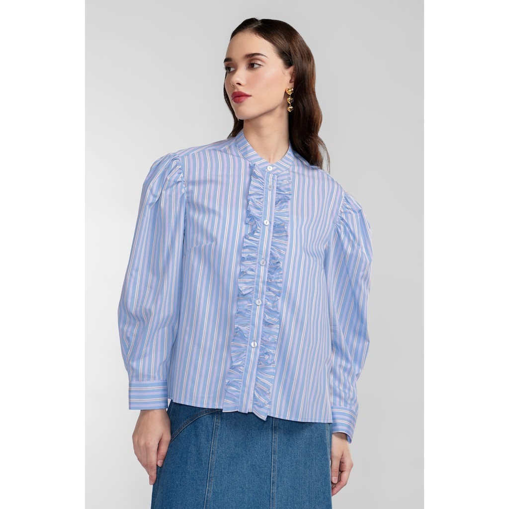 Benang Jarum - Poppy Ruffle Shirt - Blue