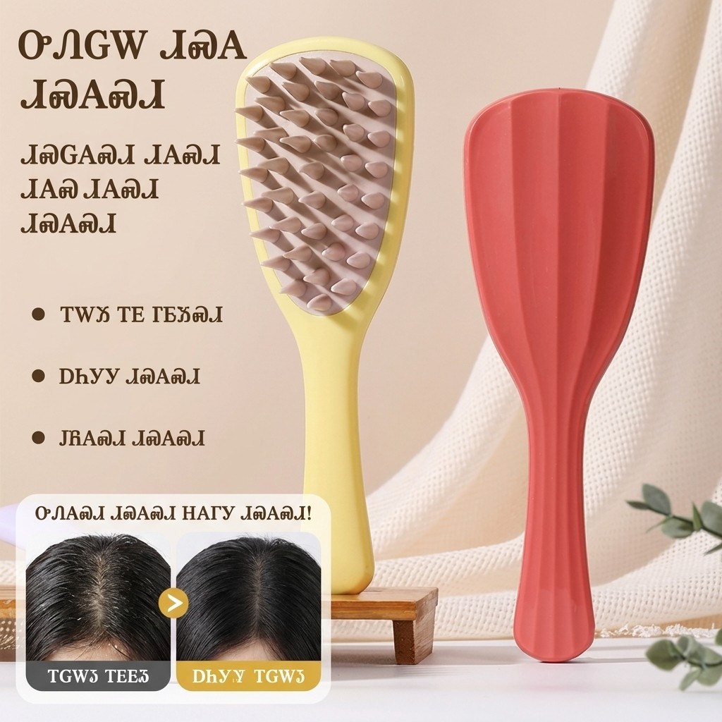[Diskon Spesial Hari Ini] Sikat Pijat Kulit Kepala | Sikat Rambut Silikon Lembut 4 Warna | Sikat Pij