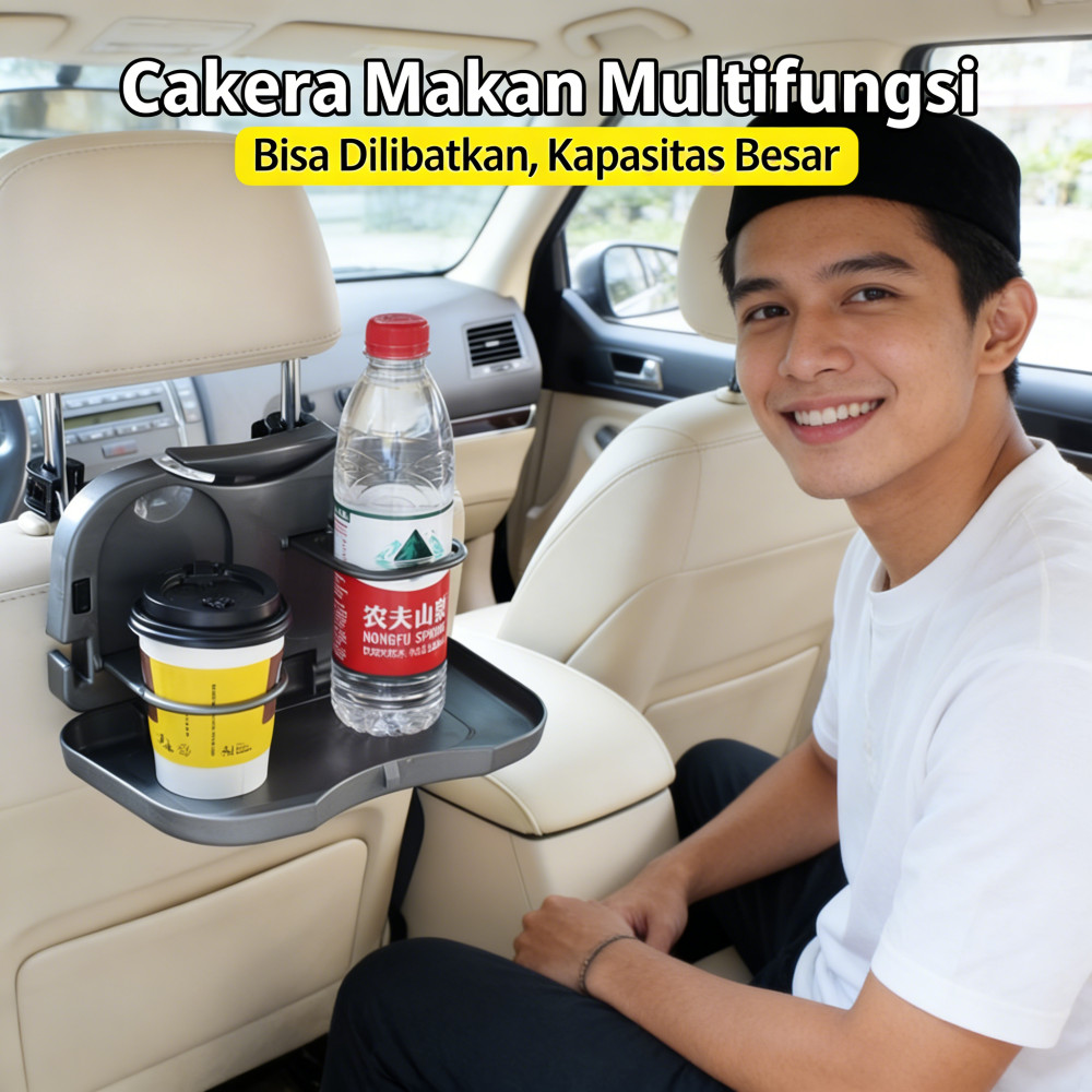 Meja Makan Tempat Penyimpanan Minuman di Kursi Mobil Rak Multifungsi