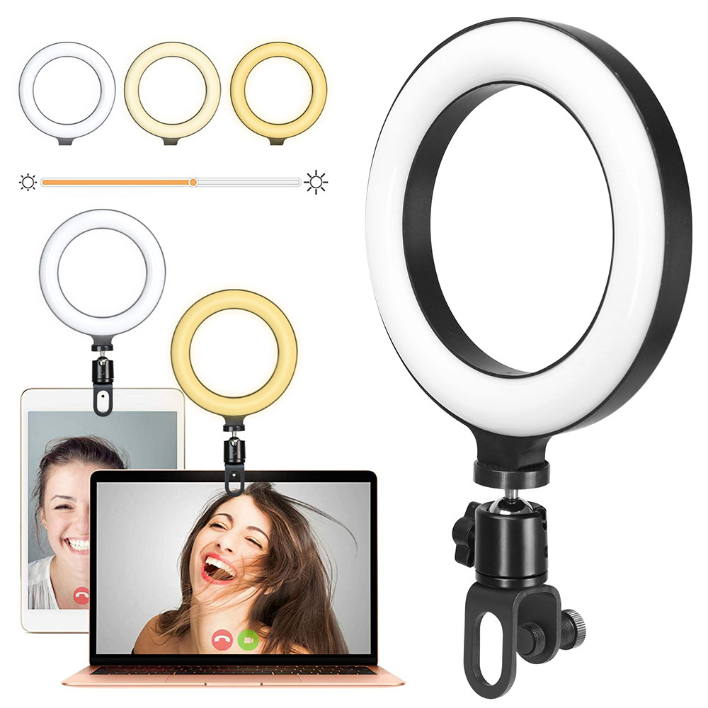 Fill Lamps 16cm LED Selfie Ring Light mmable Led Photography RingLight With Clip On Laptop Computer 