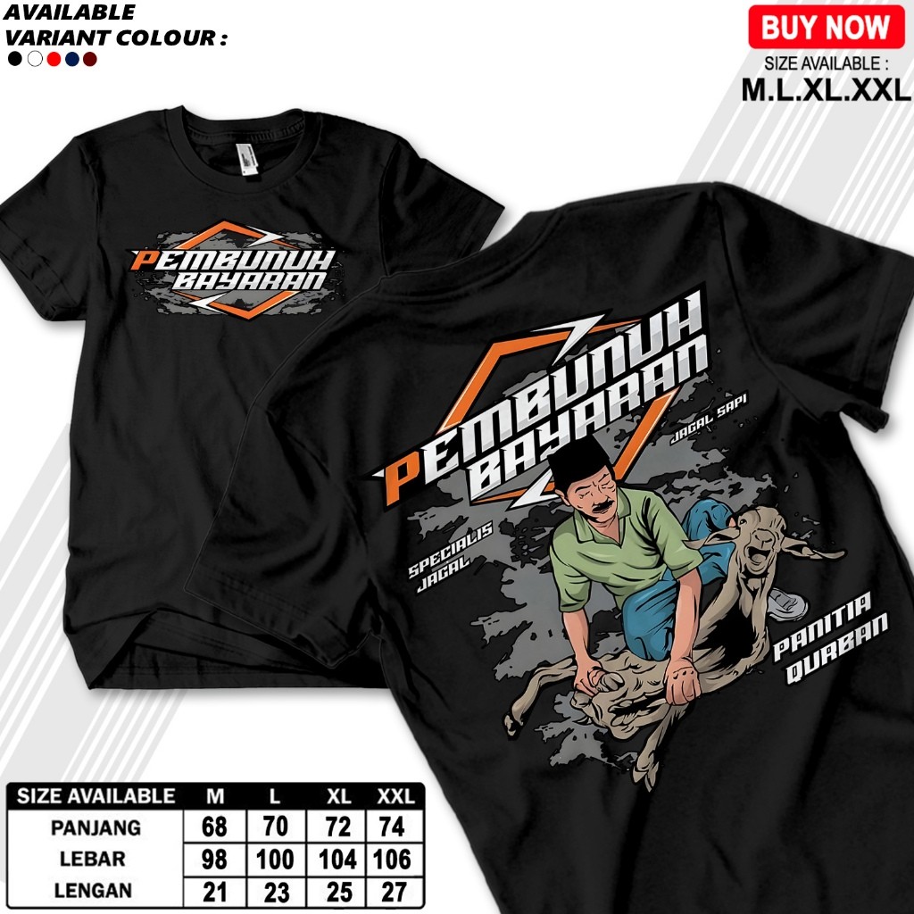 PROMO HARGA MURAH Kaos Panitia Qurban Pembunuh Bayaran Spesialis Jagal Sapi Kambing Baju Kurban Idul