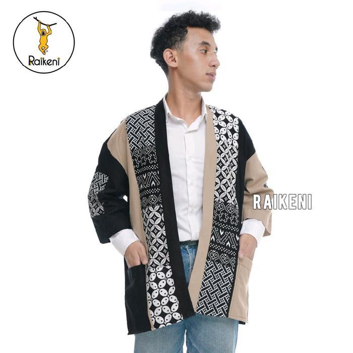 Promo Murah RAIKENI Kimono Omoshiroi | Kimono Jepang Batik Tenun | Kimono Kerja Nongkrong Pria Wanit
