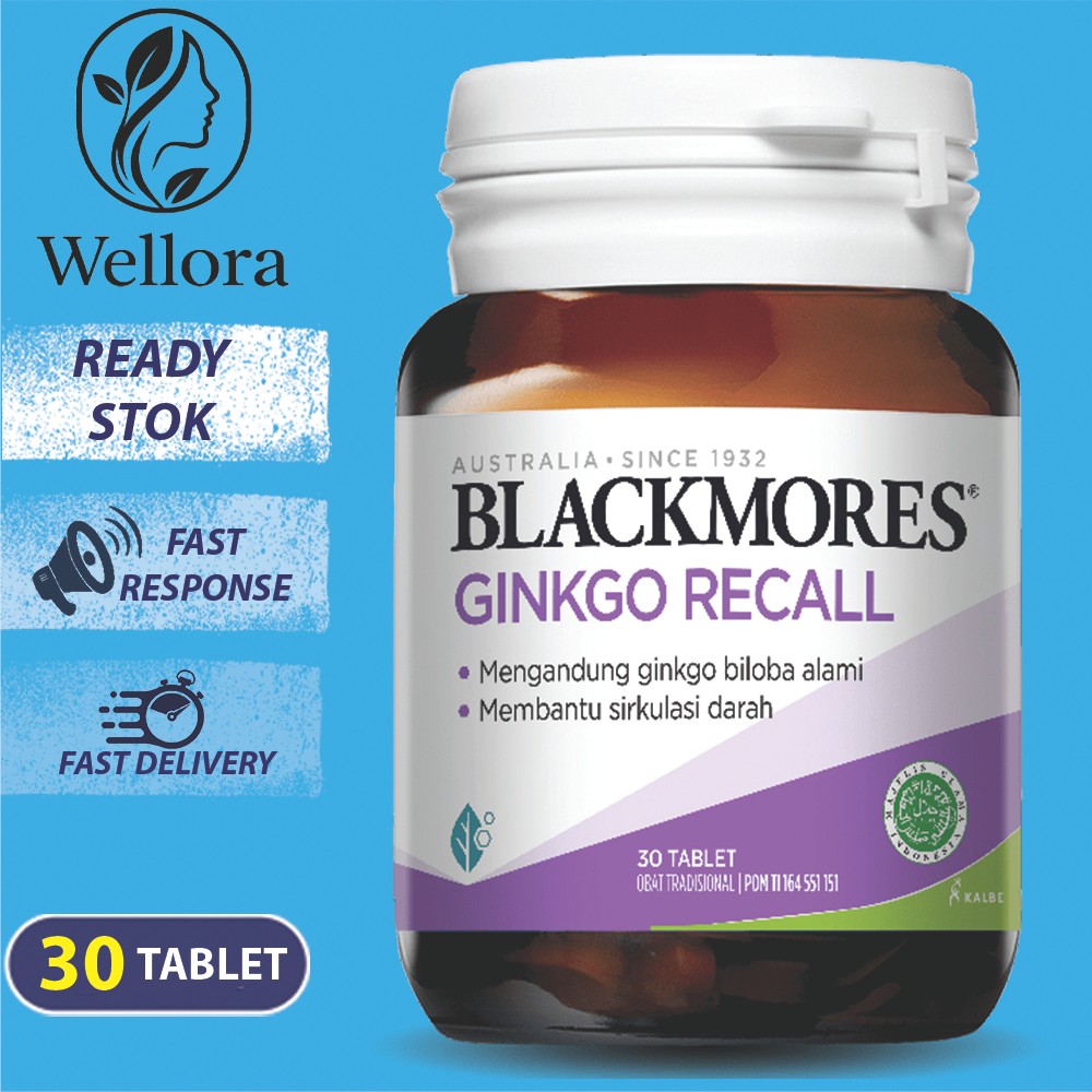 BLACKMORES GINKGO RECALL ACTION GINKO GINGO GINGKO FORTE KALBE VITAMIN BILOBA ANTI PIKUN BPOM - 30 T