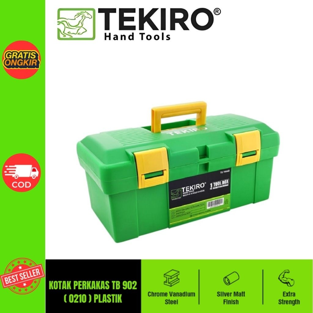TEKIRO Kotak PerkakasPlastik Tool Box TB 902 0210 Tempat Wadah Peralatan Teknik Tas Alat teknik Tas 