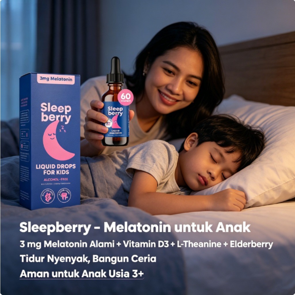 Sleepberry Liquid Melatonin 3mg Untuk Anak Tidur Nyenyak 60ml CO893