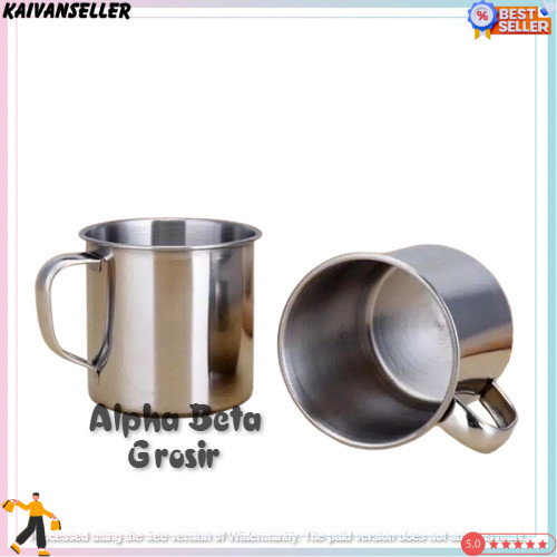 MUG GELAS KOPI MURAH / MUG GELAS KOPI STAINLESS / CANGKIR KOPI STAINLESS VKS