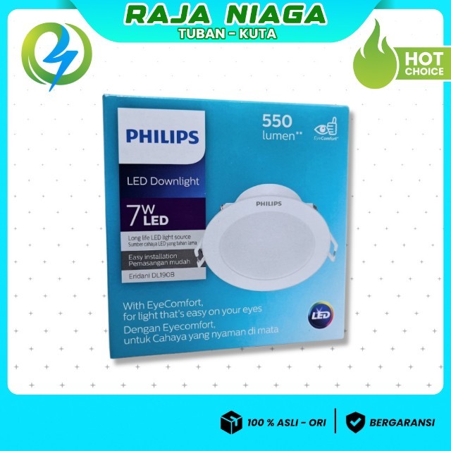 Lampu Plafon Tanam Philips Eridani 7W – LED Downlight Tipis Terang