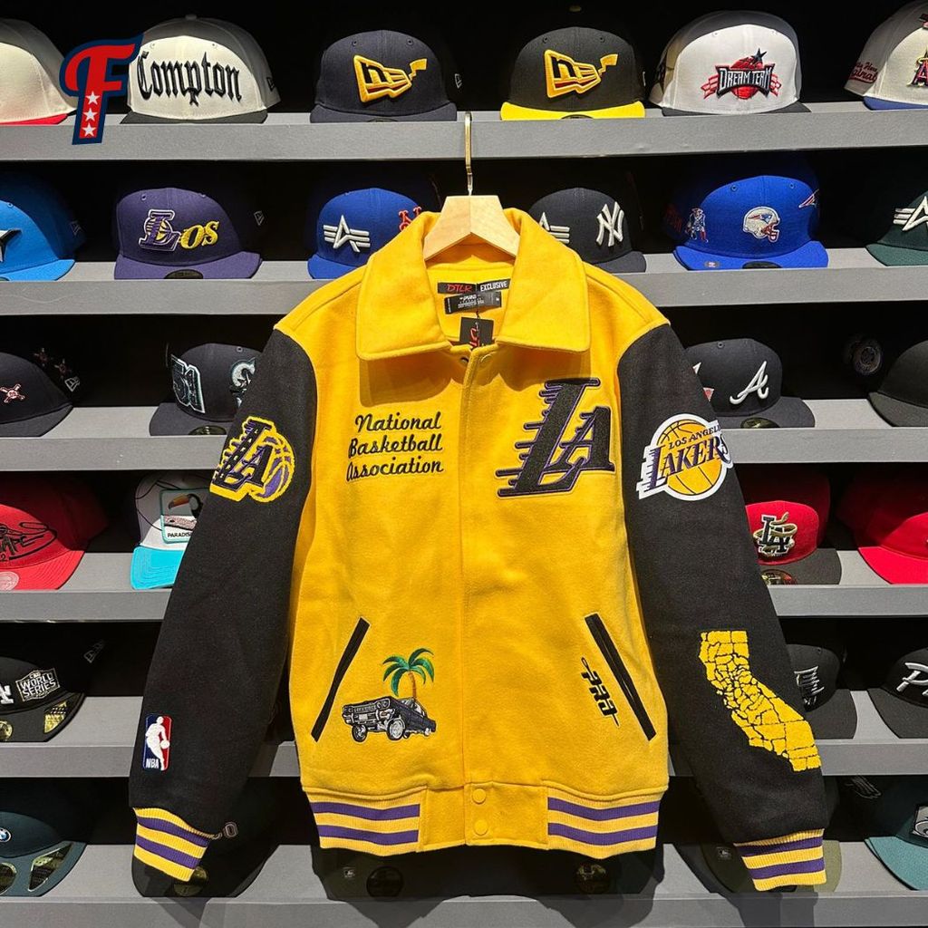 Jaket Pro Standard LA Lakers Yellow Varsity Jacket Original