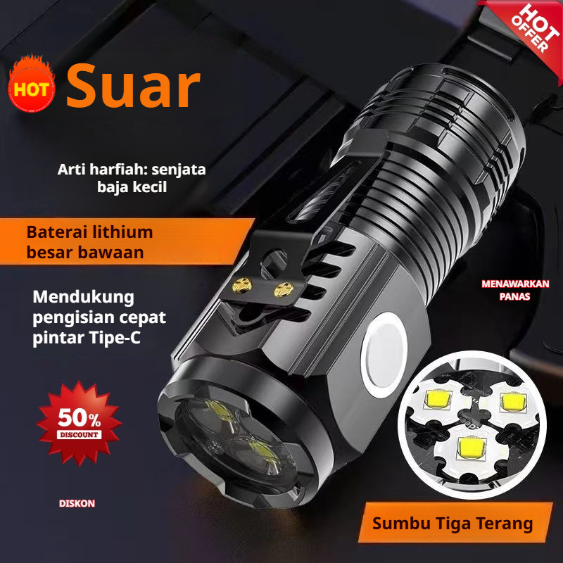 [COD+Gratis Ongkir]Senter Mini Super Terang Intensitas Tinggi Monster Bermata Tiga/senter Mini Kecil