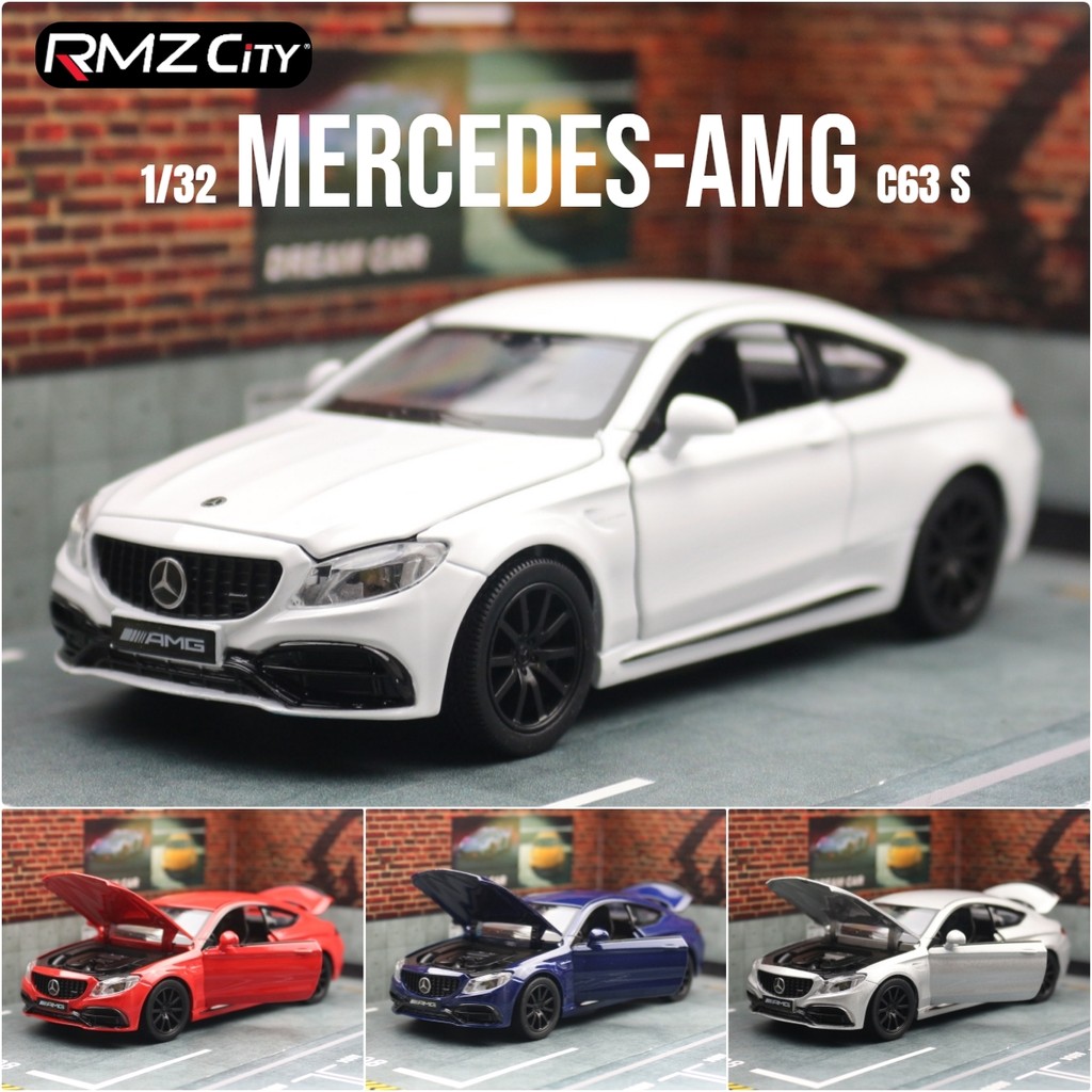 1/32 Mercedes-Benz C63 S AMG Toy Car Model RMZ CiTY ecast Notback Miniature Sound & Light Collection