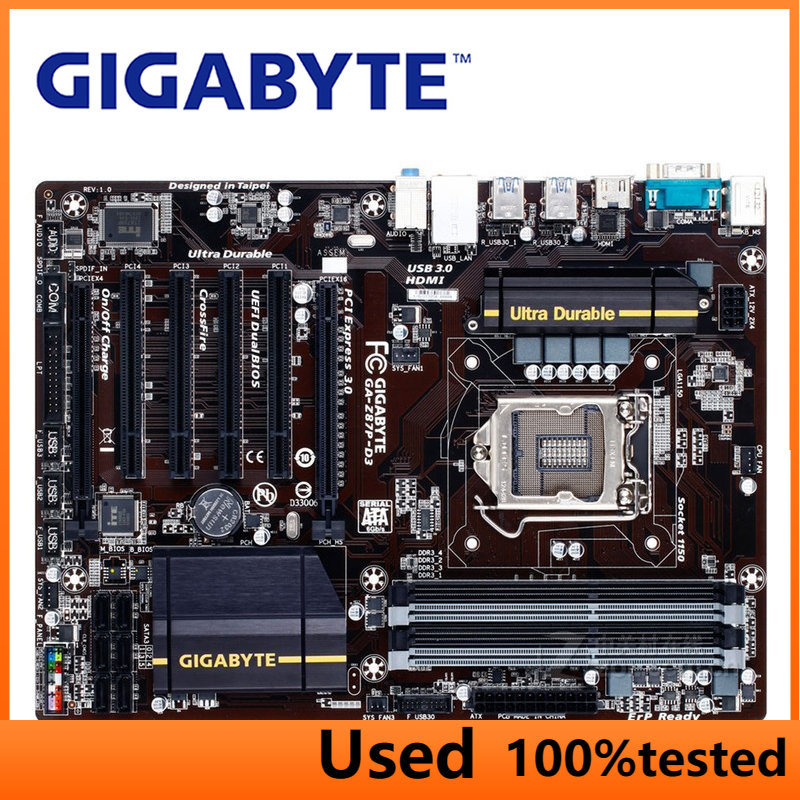 Gigabyte GA-Z87P-D3 Motherboard 1150 Z87 DDR3 USB3.0 32GB SATA III Z87P D3 Desktop Mainboard  Used