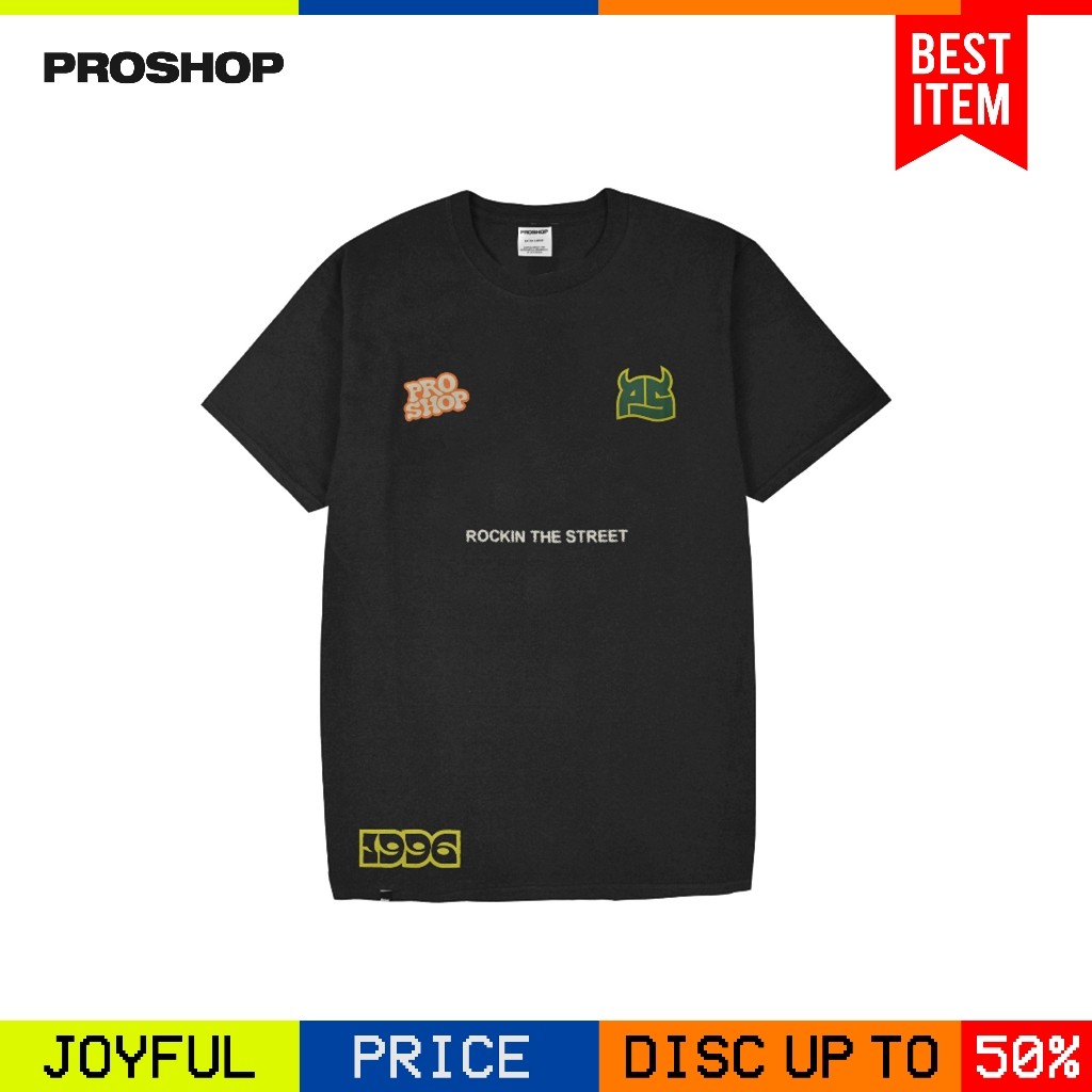 Proshop | logos Sticker Tshirt | Kaos Pria Kaos Distro | Hitam T-Shirt