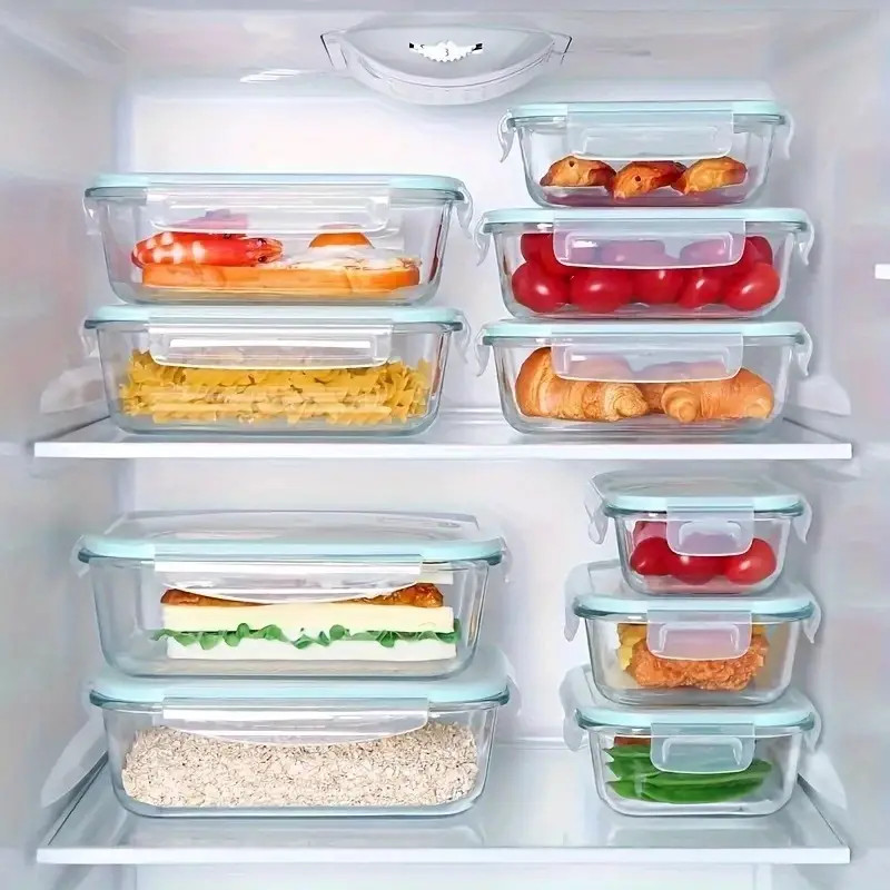 Kotak Tempat Makan Kaca Premium - Glass Food Container Kotak Bekal Makan Anti Bocor untuk Kantor & S