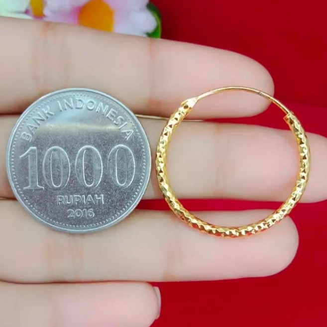 COD Titaniu, Anting Gipsy Perhiasan Imitasi Lapis Emas 18K Anti Luntur ANTING TERLARIS