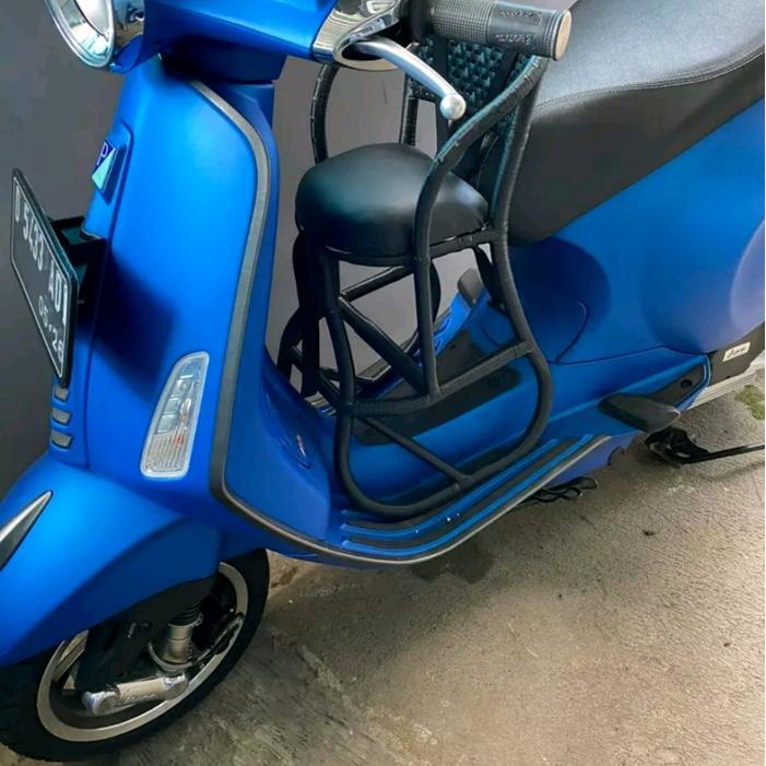 kursi bonceng anak motor vespa matic Jok duduk anak di motor - hitam, full black