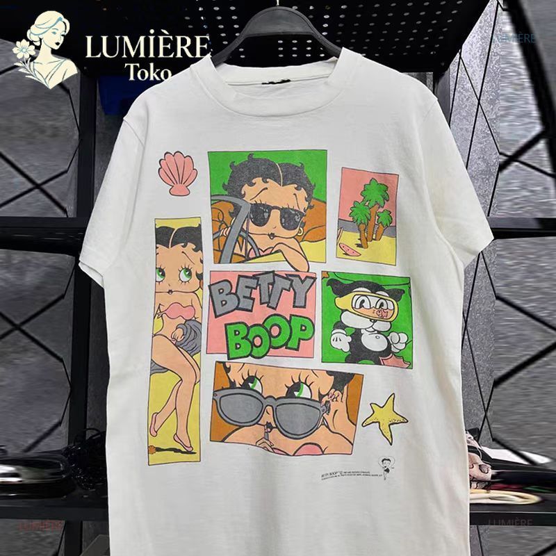 COD(dikirim dalam 24 jam)LUMIÈRE Toko Fashion Summer Betty Boop Betty Doll Cute Sweet Cool Style Sho