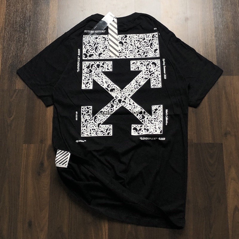 KAOS OFF WHITE - TENGKORAK HITAM FULLTAG + LABEL IMPORT PREMIUM | TSHIRT OFF WHITE | BAJU OFF WHITE 