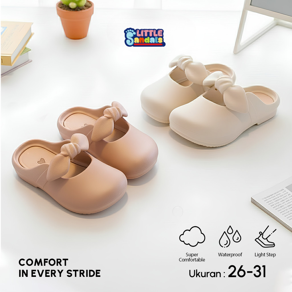 Sandal Slop Anak Motif Pita Sendal Karet Premium Empuk Lucu Balance 888-K1